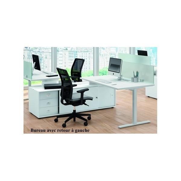 Bureau Idea Tube avec meuble de rangement - Quadrifoglio - Blanc, 224, Gauche_1