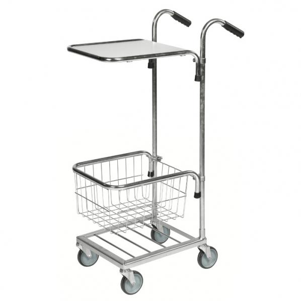 Chariot desserte - 1 tablette et 1 panier - capacité 35 kg - avec ou sans freins - Rolléco Kongamek_0