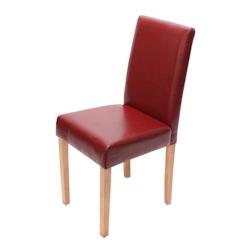 Décoshop26 - Chaise de salle à manger cuisine en synthétique rouge pieds en bois clair design moderne 04_0002348 - 3000270232696_0