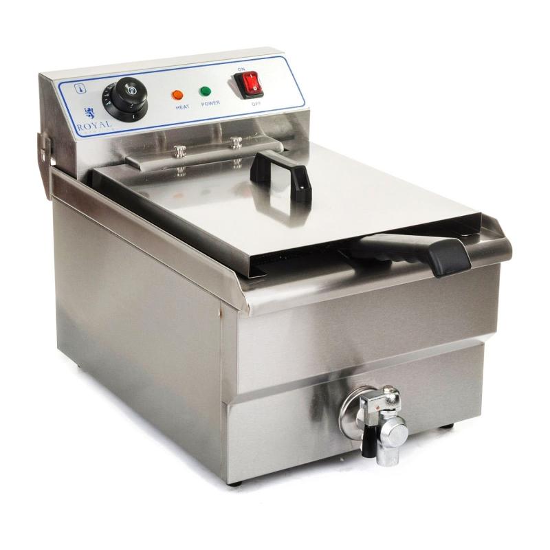 FRITEUSE ACIER INOX 1 BAC 10 LITRES CUVE ET RESISTANCE AMOVIBLE ROBINET VIDANGE PROFESSIONNELLE 3614011_0