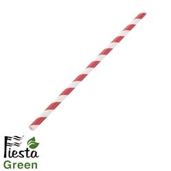 Gastronoble 1000 Fiesta Green pailles en papier flexibles compostables | rouge à rayures - papier 5050984598340_0