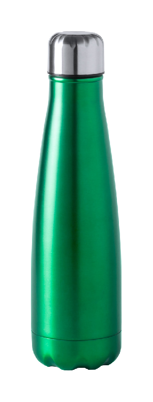 Gourde en acier inoxydable - 630 ml - couleur verte - avec bouchon sécurisant_0