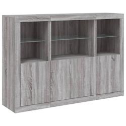 Helloshop26 - Buffet bahut commode armoire meuble de rangement organisateur cuisine salle de séjour salon avec lumières LED 3 pcs 02_0037234 - 30002_0