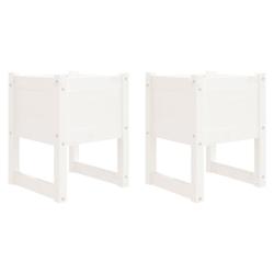 Helloshop26 - Jardinière bac lit surélevé plantes fleurs jardin terrasses lot de 2 40 x 40 x 52,5 cm bois massif de pin blanc 02_0038961 - 30002179_0