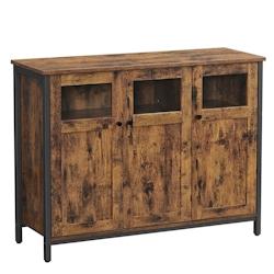 Helloshop26 - Meuble de rangement 100 x 35 x 75 cm buffet avec placard 3 portes pour salle à manger salon cuisine entrée cadre en 12_0006427 - 30002_0