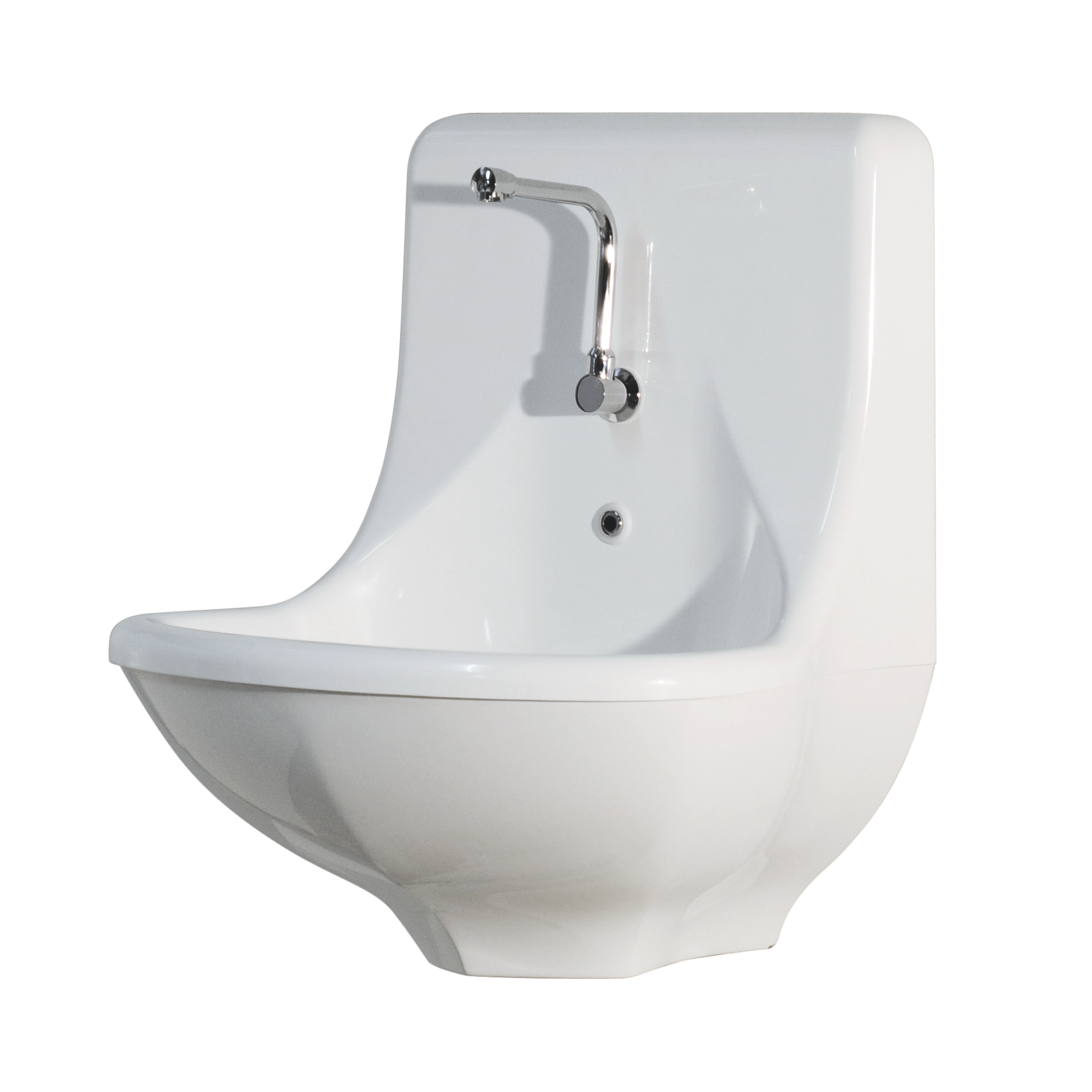 Lavabo de soins Lotus - ergonomique en polyester armé - dimensions adaptées pour lavage jusqu'aux coudes_0