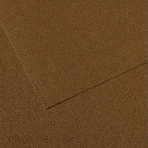 LOT DE 10 - PAPIER DESSIN CANSON FEUILLE MI-TEINTES N 501 GRAIN GELATINE HAUTE TENEUR COTON 160G 50X65CM UNICOLORE MARRON