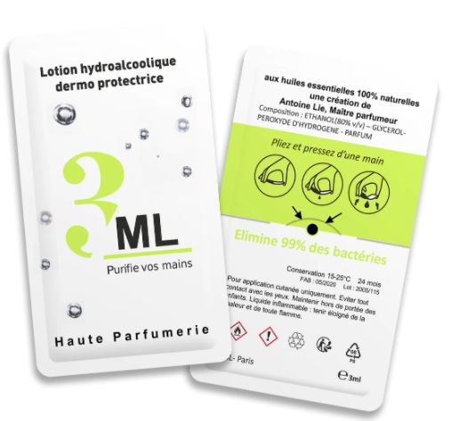 Lotion hydro alcoolique parfumée et dermo-protectrice - 80% d'alcool - Parfum naturel - Fabriquée en France_0