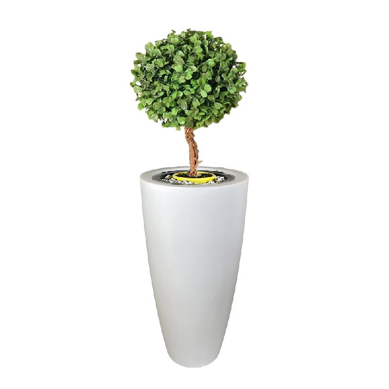 Pot de fleurs conique - capacité 200 L - finition grainée haut de gamme - 10 coloris disponibles_0