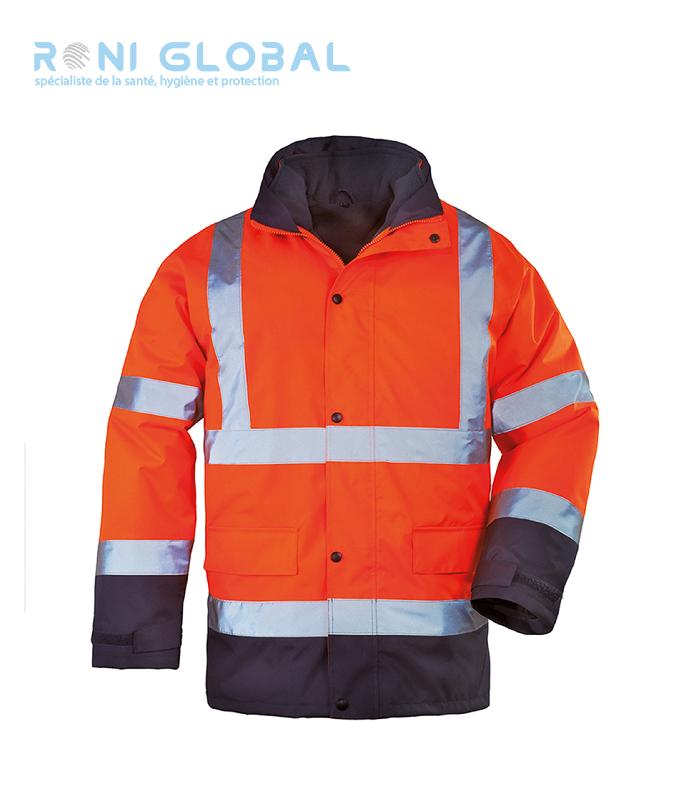 Parka de travail 4en1 haute visibilité anti-froid thermique - Polyester enduit polyuréthane Class3 - Roadway 4/1 Coverguard_0