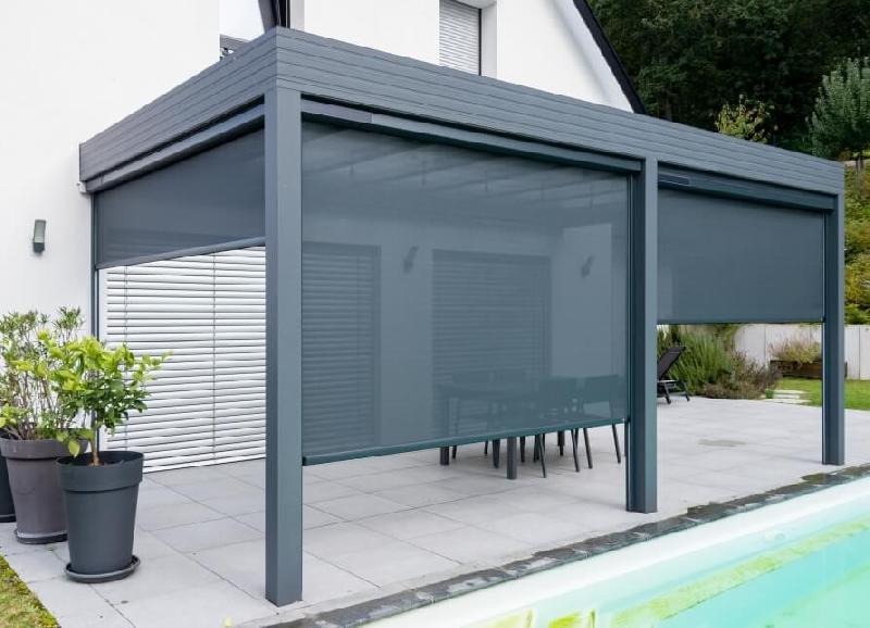 Store Screen ZIP Solaire Coffre 85 Alkenz Micro-Perforé Moteur Simu Extérieur pour Pergola et Véranda Sur Mesure Référence: Store ZIP 85 Alkenz SimuSolaire_0