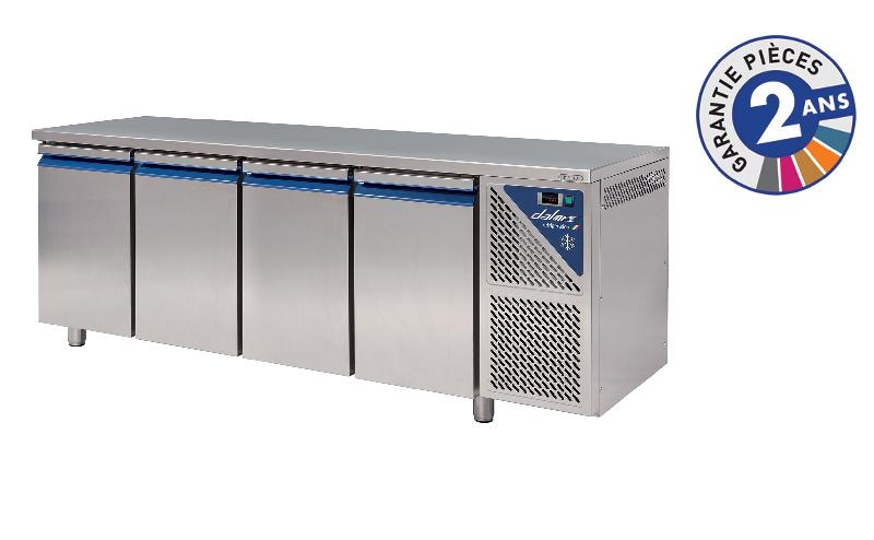Table réfrigérée positive 630 L - 4 portes - sans groupe logé - Dalmec TG704SG - tout inox avec options dosseret et dessus_0