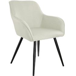 Tectake Chaise Marilyn aspect lin noir - crème/noir -404624 - beige plastique 404624_0