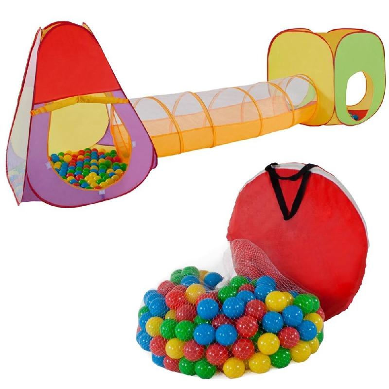 TENTE DE JEU POUR ENFANTS AVEC TUNNEL + 200 BALLES + SAC DE TRANSPORT 0108003_0