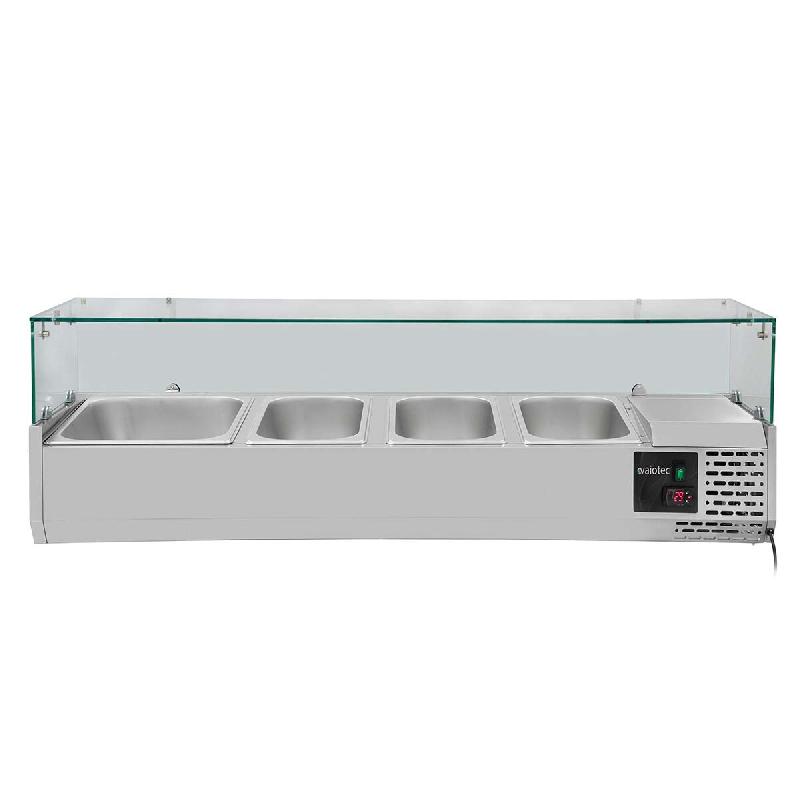Vaiotec EASYLINE Réfrigérateur 380 avec couvercle en verre 3xGN1/3 + 1xGN1/2 - 1200 - inox 10031_0