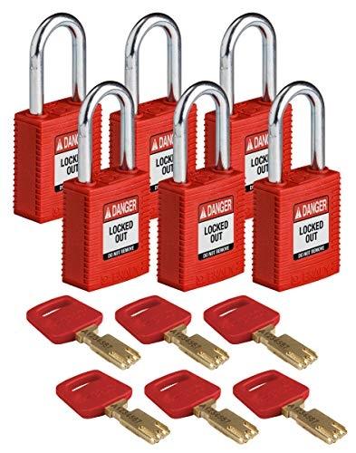 BRADY (NYL-RED-38ST-KD6PK) CADENAS DE CONDAMNATION SAFEKEY NYLON AVEC_0