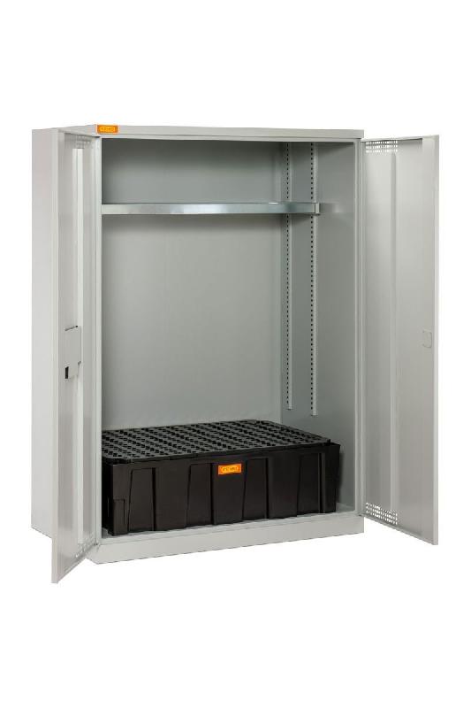 Armoire à fûts 14/20 avec bac de rétention PE 250 litres et caillebotis PE - CEMO - 11571F_0