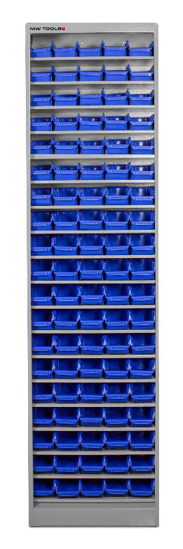 Armoire ouverte avec 95 bacs de rangement MW Tools DEBK95_0