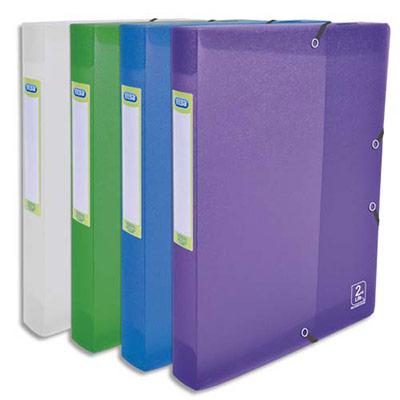 BOÎTE DE CLASSEMENT ELBA 2ND LIFE - POLYPROPYLENE 7/10E - 24 X 32 CM - DOS 4 CM - COLORIS ASSORTIS - LOT DE 12