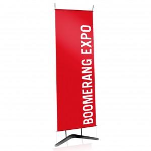 Boomerang Expo - Kakémono en métal noir mat - 60x180 cm - Impression écologique Latex_0