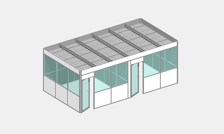 Cabine d'atelier en kit avec plafond pour les bricoleurs - Novokit - 2 modules 4 faces_0