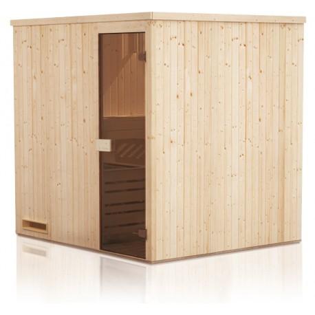 Cabine de sauna 144x144x199 avec po?Le ? Commande d?Port?E_0