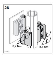 Charnière D28L en aluminium - Ouverture 180° pour profilés ronds EcoShape avec matériel de fixation inclus_0