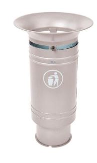 Corbeille publique Cévennes 60 L - pied cylindrique - seau en tôle électrozinguée avec serrure à clé triangle_0