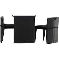 Ensemble table et 2 chaises en résine tressée Savanna Venture Home - noir 7350133233244_0