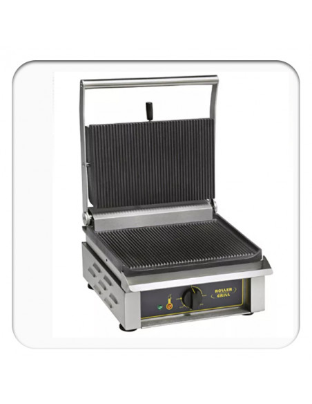 Grill Panini professionnel ROLLER GRILL - plaque en fonte rainurée - modèle PAN R - 96 hamburgers/heure_0