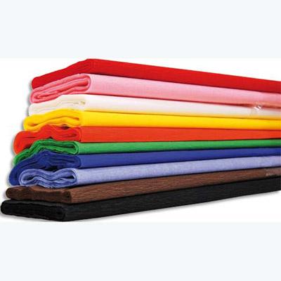 PAPIER CREPON 40G - CREPE A 60% - 200 X 50 CM - COLORIS ASSORTIS - PAQUET DE 10 FEUILLES