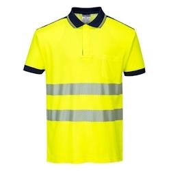 Portwest - Polo manches courtes PW3 HV Jaune / Bleu Marine Taille 3XL - XXXL 5036108309368_0
