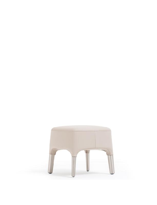 Pouf Ester - Piétement en aluminium moulé sous pression - Assise en mousse polyuréthane avec revêtement au choix_0