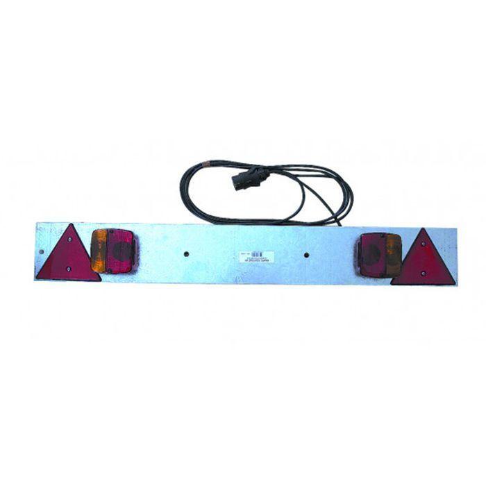 Rampe d'éclairage arrière pour remorque 12V - 1m de long - câble 4m - prise 7 plots - sans feu anti-brouillard_0