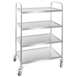 Royal Catering - Royal Catering Chariot de Service Desserte Cuisine à roulettes 4 Plateaux RCSW 4 (85x52,5x124cm, capacité de Charge 200 kg, - 42509_0