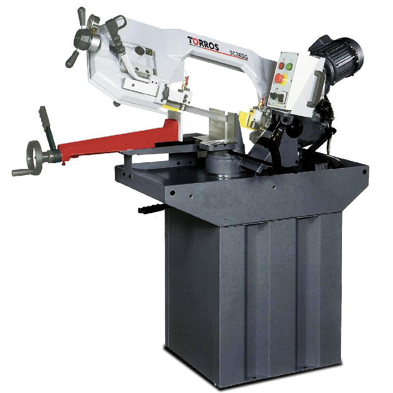 Scie à ruban pour métaux 0-60° capacité de coupe ronde 225 mm 1,5 kW 400V 2 vitesses 35/70 m/min hauteur lame 27 mm Torros SC280G 400V_0