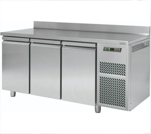Tables réfrigérées avec dosseret 3 portes 0/10 °c - T73TNA_0