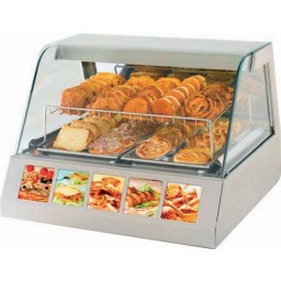 Vitrine chauffante panoramique Gastrovision 2 - Modèle HOT 2 VVF 800 - Capacité 2 x GN 1/1 - Maintien à 90°C_0