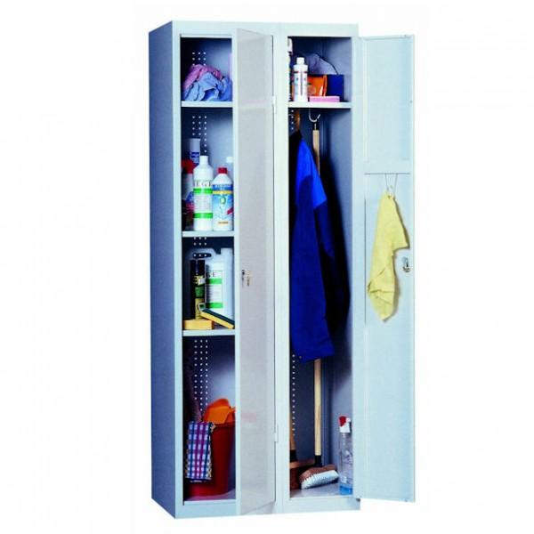 Armoire d'entretien Gris clair - à positionner dans les vestiaires ou autres pièces - Marque Rolléco_0