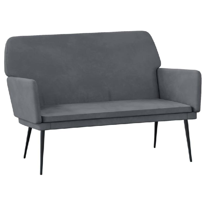 BANC BANQUETTE 108 X 79 X 79 CM VELOURS GRIS FONCÉ 02_0010633_0