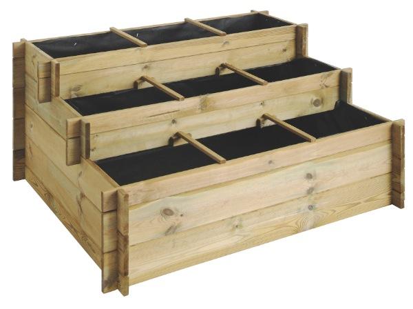 Carré potager à 3 étages - Bois autoclave FSC - 371L - Jardipolys_0