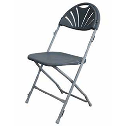 Chaise pliante ATLANTA - assise et dossier polypropylène M2 - tube acier époxy Ø20 mm - gris anthracite_0