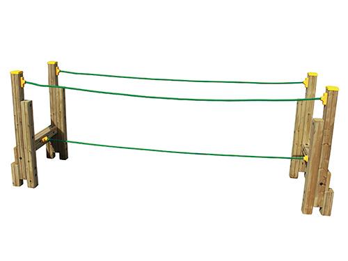 Circuit d'équilibre enfant en bois lamellé-collé et corde en polyester - 3,36 x 0,9 x 1,26 m_0