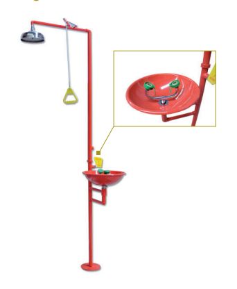 Douche et oeillère de sécurité en acier inoxydable - AUXILAB - modèle RDB004_0