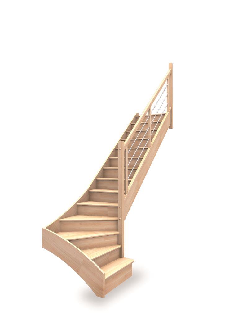 Escalier type prédéfini 1/4 tournant bas avec marche debordante (tbd)_0