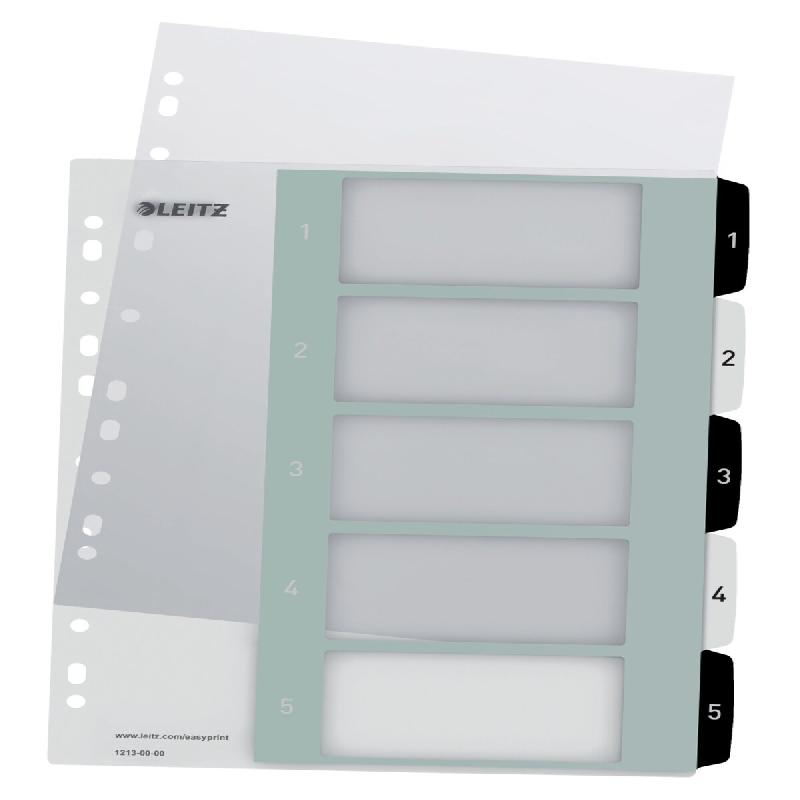 LEITZ Intercalaires numériques WOW, 5 touches, A4+, PP translucide - multicolore 12130000_0