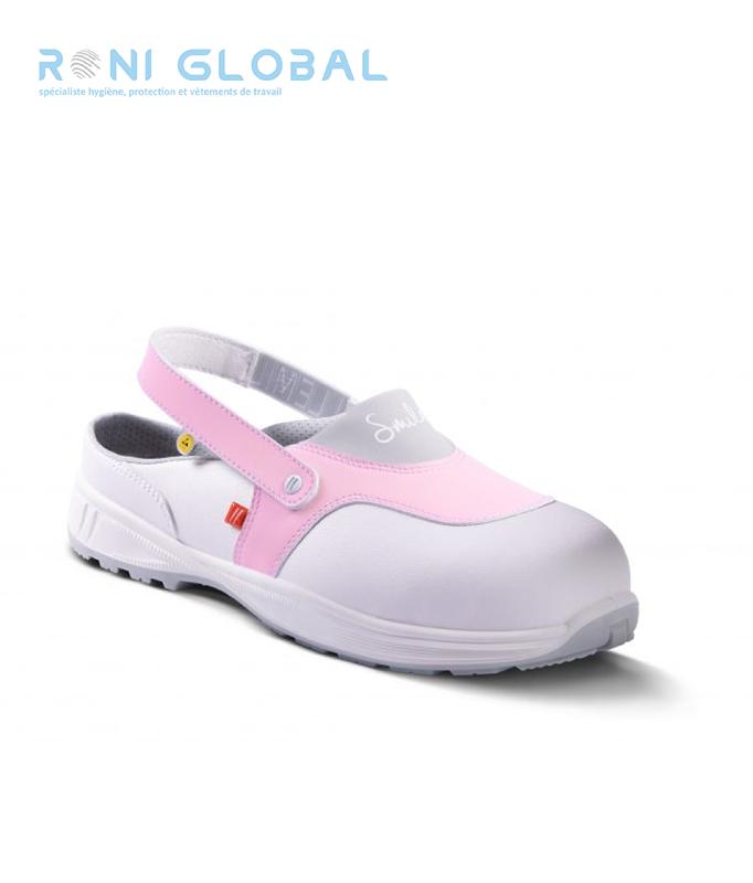 Sabot de travail en microfibre lavable femme rose SB E A FO SRA ESD - Liberty Lady Gaston Mille - Confort et adhérence haute performance_0