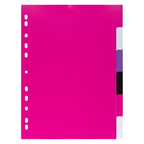 LOT DE 2 - INTERCALAIRE A4 POLYPROPYLÈNE MULTICOLORE BRUNEAU 6 ONGLETS RÉINSCRIPTIBLES - 1 JEU