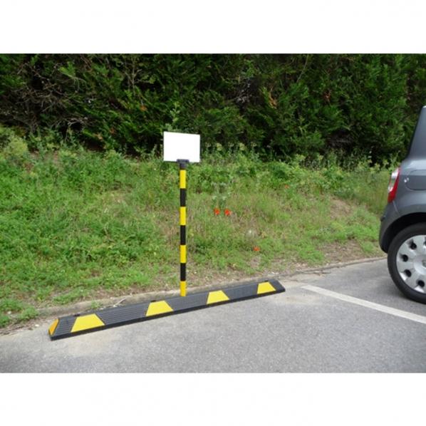 POTEAU D'INFORMATION AVEC PANNEAU POUR BUTÉE DE PARKING POUR BUTÉE DE PARKING CAOUTCHOUC_0
