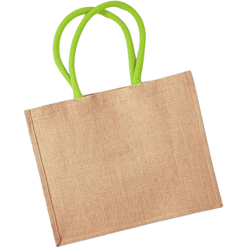 SAC DE COURSES CLASSIQUE EN JUTE WESTFORD MILL - 21 LITRES (TAILLE UNIQUE) (NATUREL/VERT CITRON)